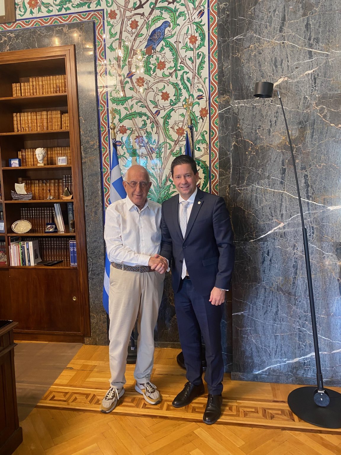 Speaker of the Hellenic Parliament Nikitas Kaklamanis Meets with University of Athens Rector Professor Gerasimos Siasos